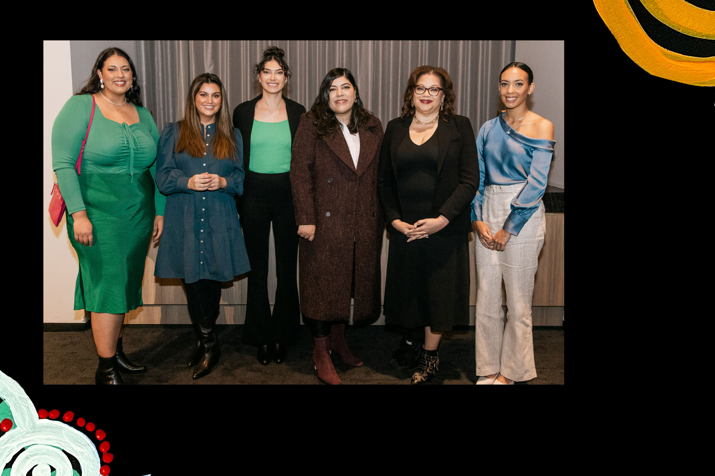 L-R: Keeley Meijer, Jamila Rizvi, Kimberley Benjamin, Nerita Waight, Tanya Hosch and Madison Howarth at Future Women's inaugural NAIDOC Breakfast Panel. 
